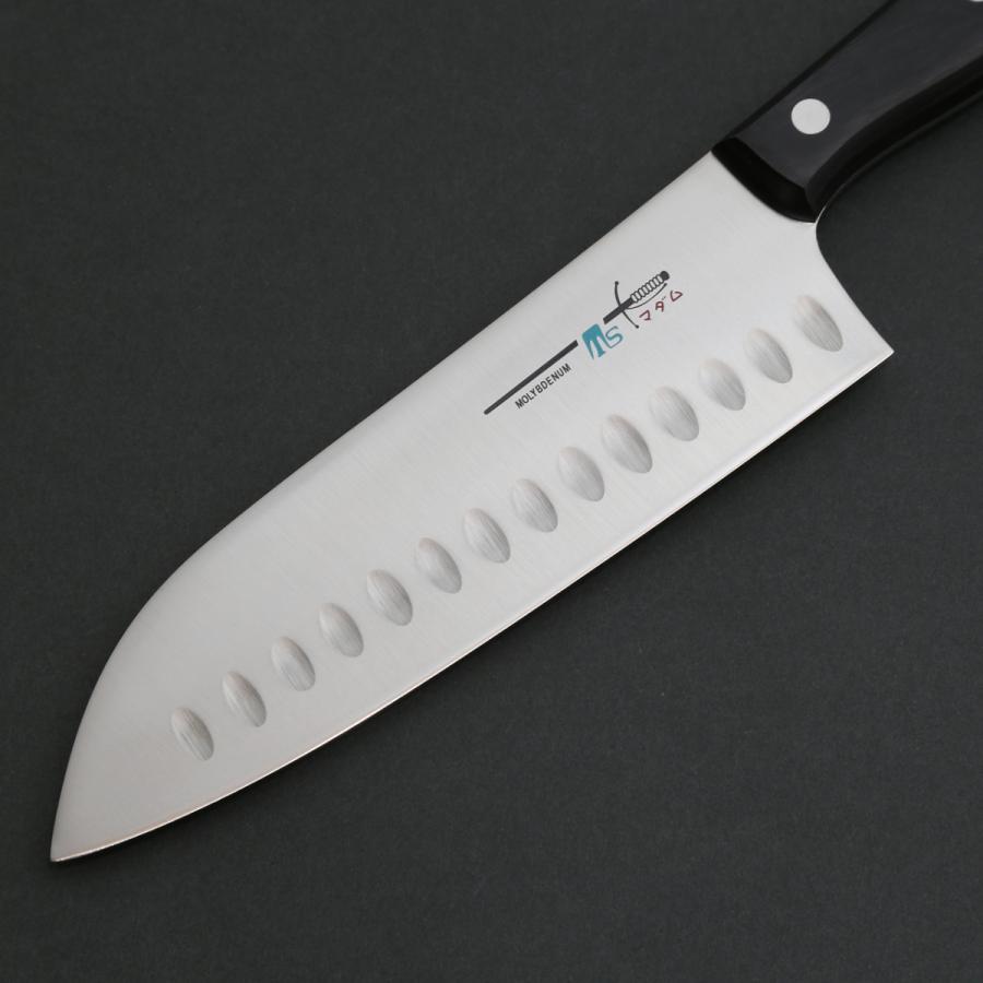 関の刃物 サーモン三徳包丁 170mm モリブデン ディンプル 両刃 万能包丁 サーモン三徳包丁 右利き 左利き 両利き用 170mm ステンレス