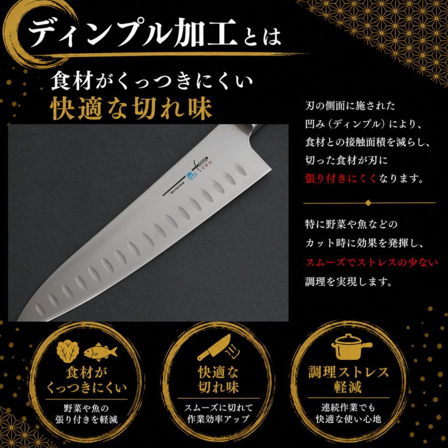関の刃物 口金サーモン三徳包丁 170mm AUS-8 モリブデン鋼 日本製 万能
