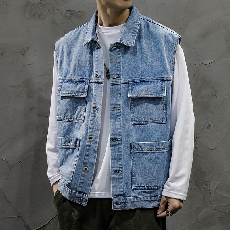 最安値挑戦 ベスト メンズ 春 夏 デニム 男性 カジュアル 作業着 お出かけ カジュアルベスト 散歩 父の日 アウトドア ギフト 旅行 プレゼント Bestdream Store