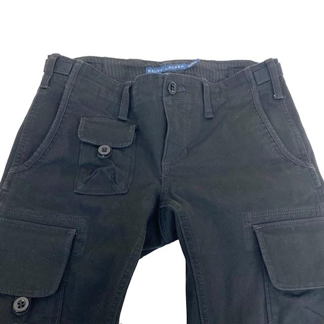 中古 ラルフローレン RALPH LAUREN カーゴパンツ 黒 レディース サイズ4｜inotori｜02