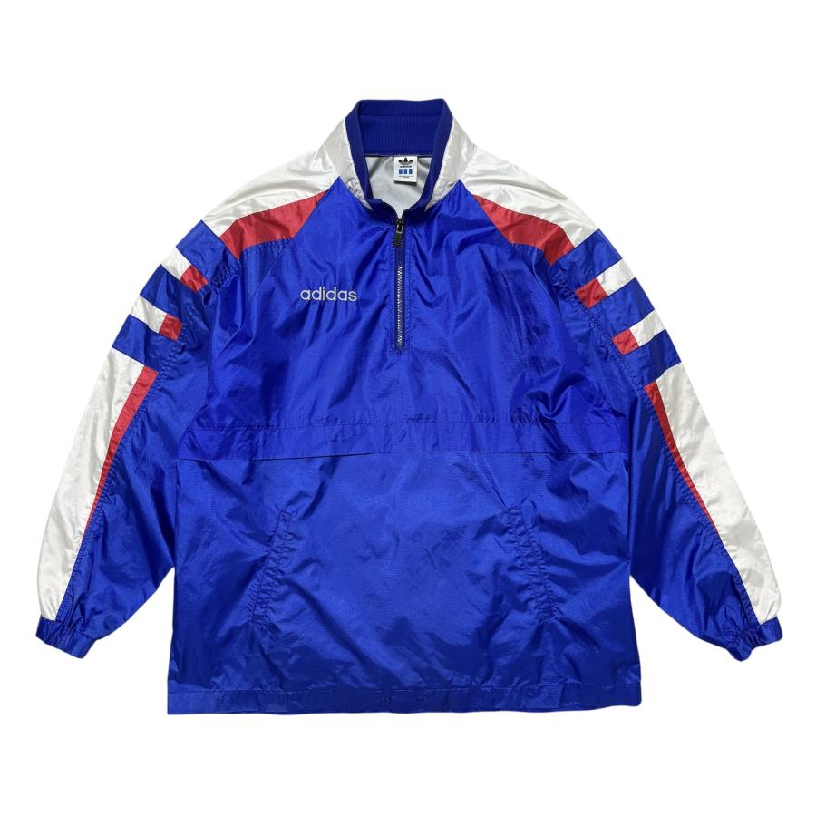 adidas ハーフジップ ナイロンジャケット 90s 中古 adidas（アディダス） 中古 デサント製 ナイロンジャケット ウインド