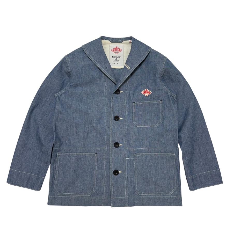 美品✨DANTON カバーオール ジャケットシャンブレー ブルゾン　38 Danton（ダントン） 古着 シャンブレー カバーオールジャケット
