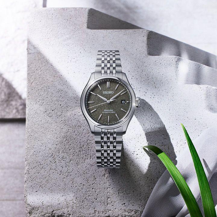 SARX123 SEIKO プレサージュ メカニカル 3days 仙斎茶（暗い緑褐色）ダイヤル 着け心地の良いクラシックブレスレットの画像