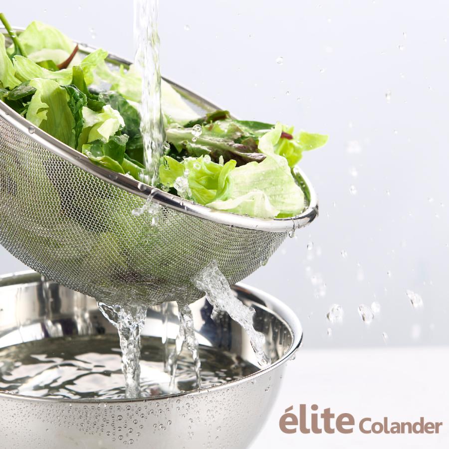 日本製・18-8ステンレスざる elite colander ざる3点セット 16.5+19.5+