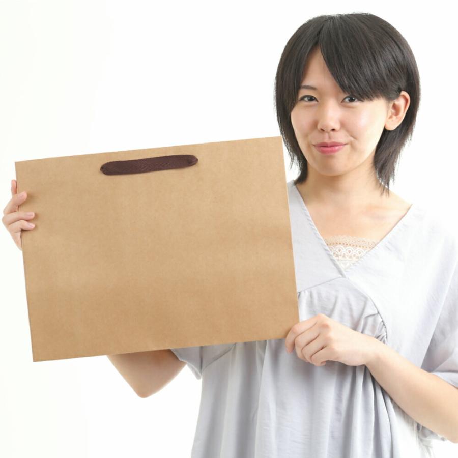 紙袋 茶 クラフト 手提げ オシャレ 横長 引き出物用 平紐 卒園式