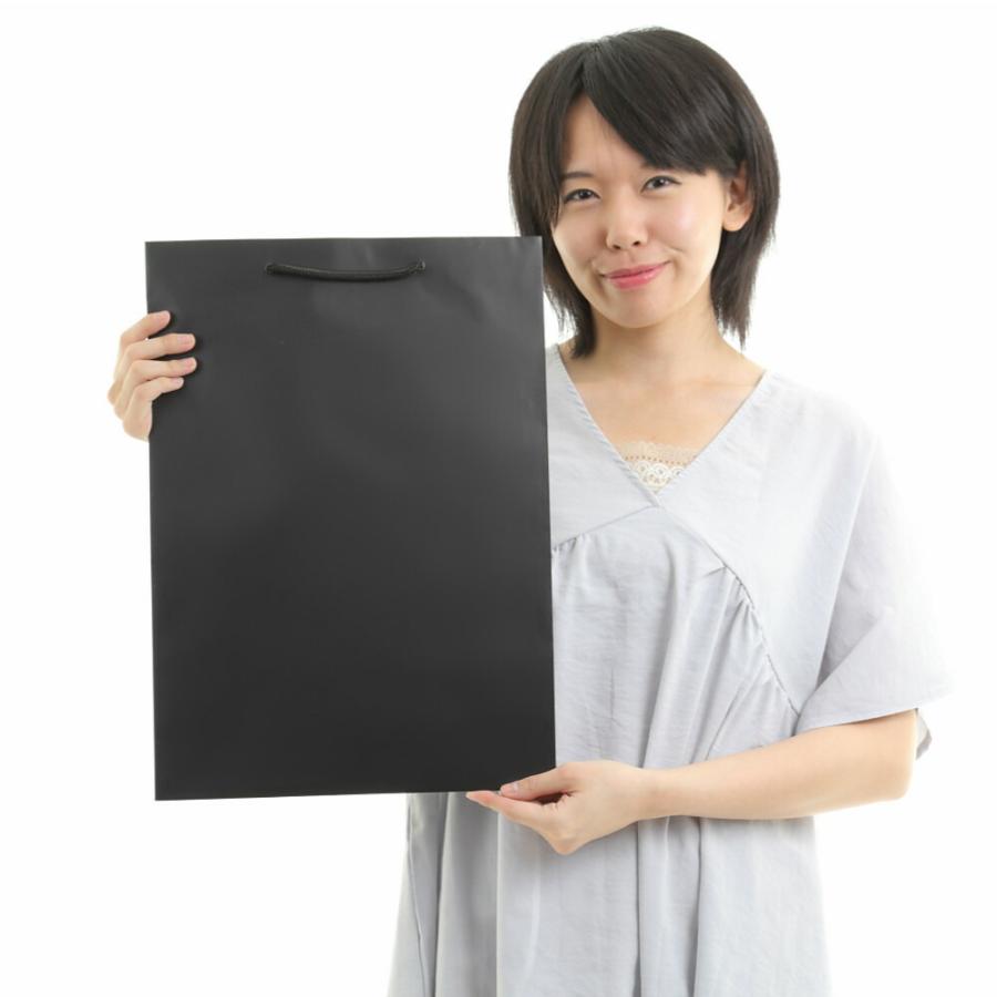 紙袋 a3 結婚式 お祝い おしゃれ 黒 無地 手提げ袋 トート 10枚 50枚 300枚 マットブラック Ｌ 320×110×450の画像