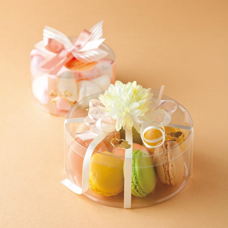 ギフトボックス 透明 丸型 筒形 円柱 クリアケース M12-10 120Φx100H 1セット80枚 クリア おしゃれ ラッピング 箱キャラメル箱 既製品 クリスマス バレンタイン 