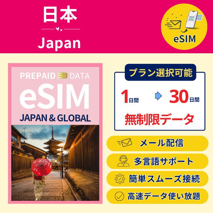 [日本 eSIM] 無制限 高速データ使い放題 最短即日メール配信 日本語サポート 利用期限なし 実店舗販売 プリペイド（Yahoo!・イン・プラス株式会社）