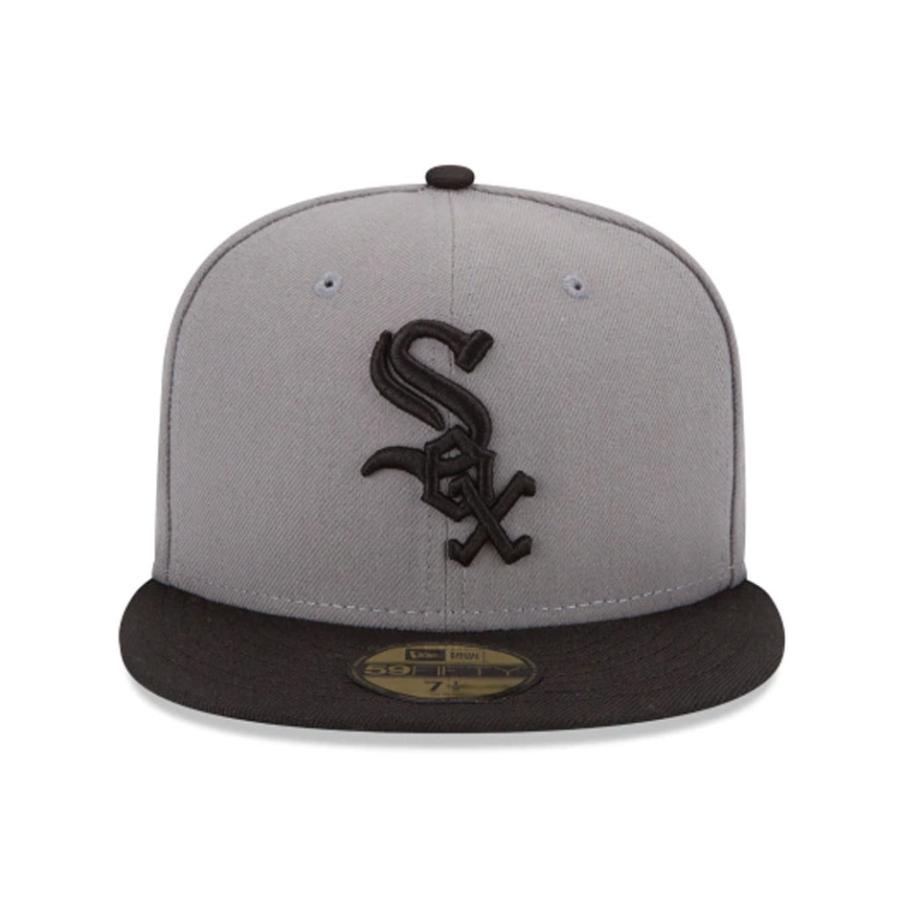 New Era ニューエラ 59fifty ビックサイズ シカゴ ホワイトソックス 5950 フラットバイザー キャップ 帽子 大きいサイズ 7 7 8 8 グレーxブラック Neb Inreason 通販 Yahoo ショッピング