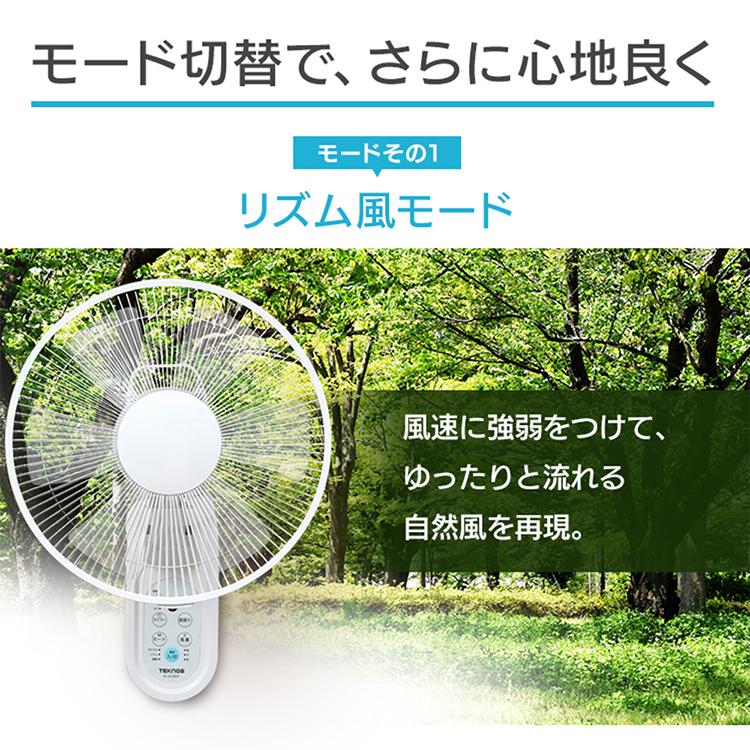 TEKNOS（テクノス） 扇風機 壁掛け扇風機 リモコン 壁掛け TEKNOS 30cm