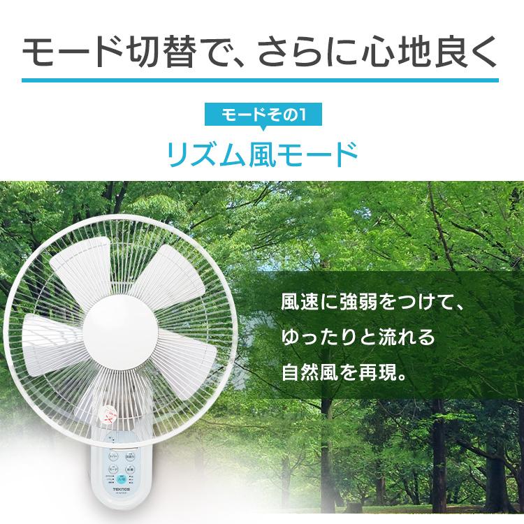 TEKNOS（テクノス） 扇風機 壁掛け リモコン付 30cm 5枚羽根 風量 3