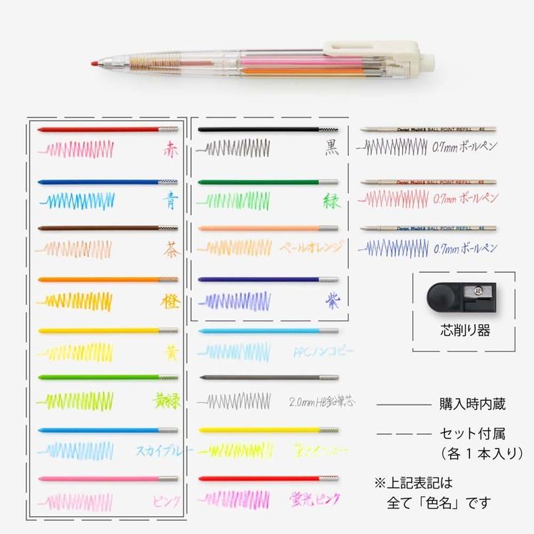 san-x しあわせKIDS風水　シャーペン　2本 色鉛筆 シャーペン シャープペン 8色 ホルダー式色鉛筆 色芯内蔵 2.0mm