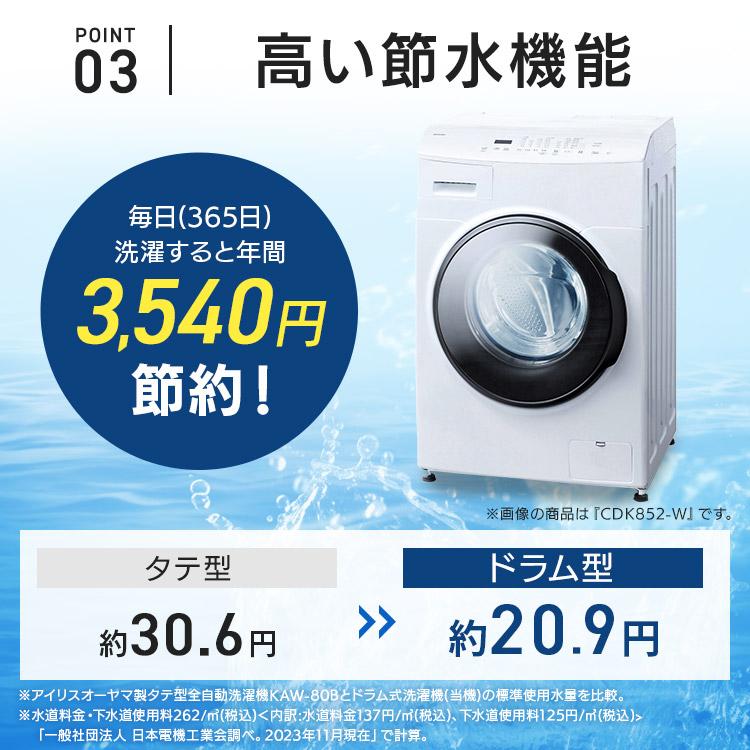 IRIS OHYAMA 洗濯機 ドラム式 洗濯乾燥機 8kg 乾燥機能付き IRIS OHYAMA 洗濯機 ドラム式 洗濯乾燥機 8kg 乾燥機能付き