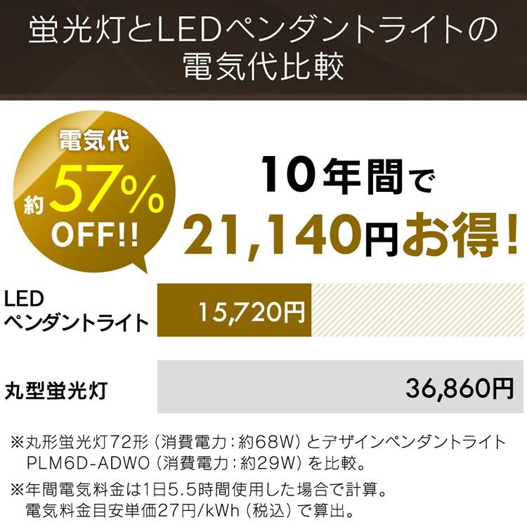 ペンダントライト LED 6畳 和風 和室 畳 和風 アイリスオーヤマ おしゃれ メタルサーキットシリーズ 浅型 調光 PLM6D-ADWN・O ウォールナット ホワイトオーク｜insair-y｜03