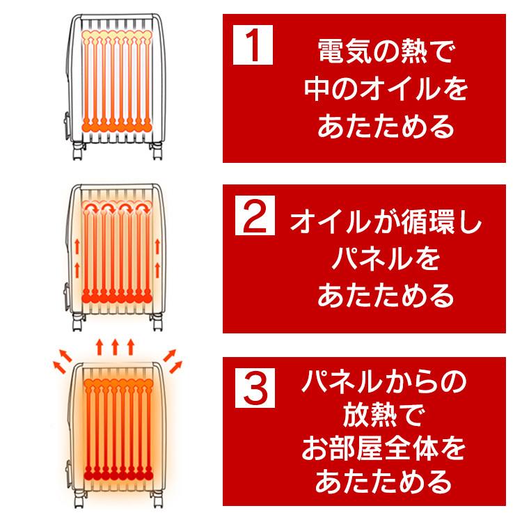 ヒーター オイルヒーター ストーブ 暖房 ヒーター 遠赤外線 マイコン 輻射熱 タイマー 静か アイリスオーヤマ POH-S1208M-W (D)｜insair-y｜03