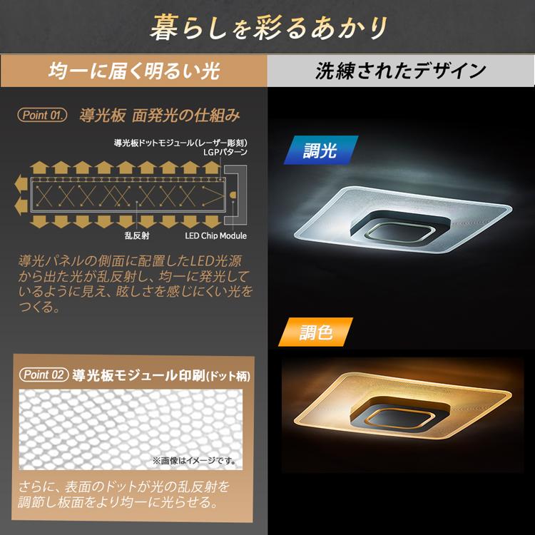 シーリングライト led アイリスオーヤマ 5年保証 おしゃれ 12畳 調光 調色 照明器具 天井照明 洋室 LEDシーリングライト パネルライト 導光板 四角 CEA-A12DLPS｜insdenki-y｜03