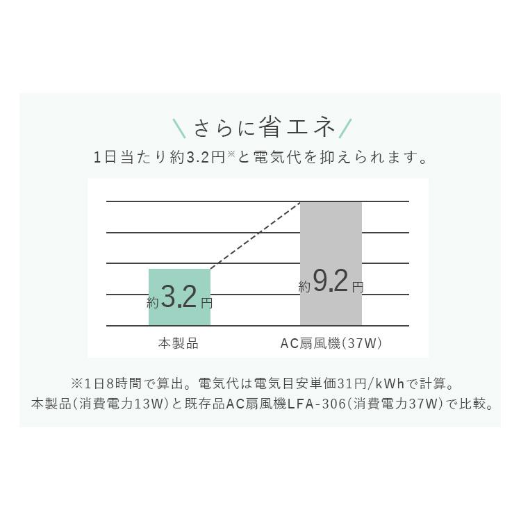 扇風機 冷風機 dcモーター サーキュレーター アイリスオーヤマ 小型 省エネ リモコン リビング 静音 節電 おしゃれ dc LFD-301D｜insdenki-y｜06