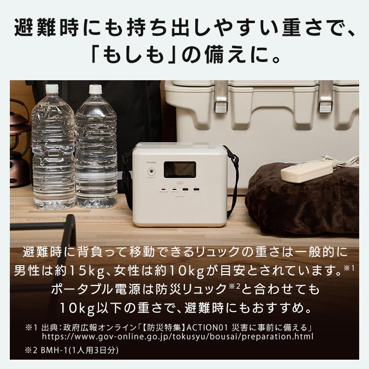 ポータブル電源 小型 コンパクト 200W 288Wh アウトドア キャンプ 車中泊 防災 災害 非常用 モバイル電源 IPU-A280-W アイリスオーヤマ *の画像