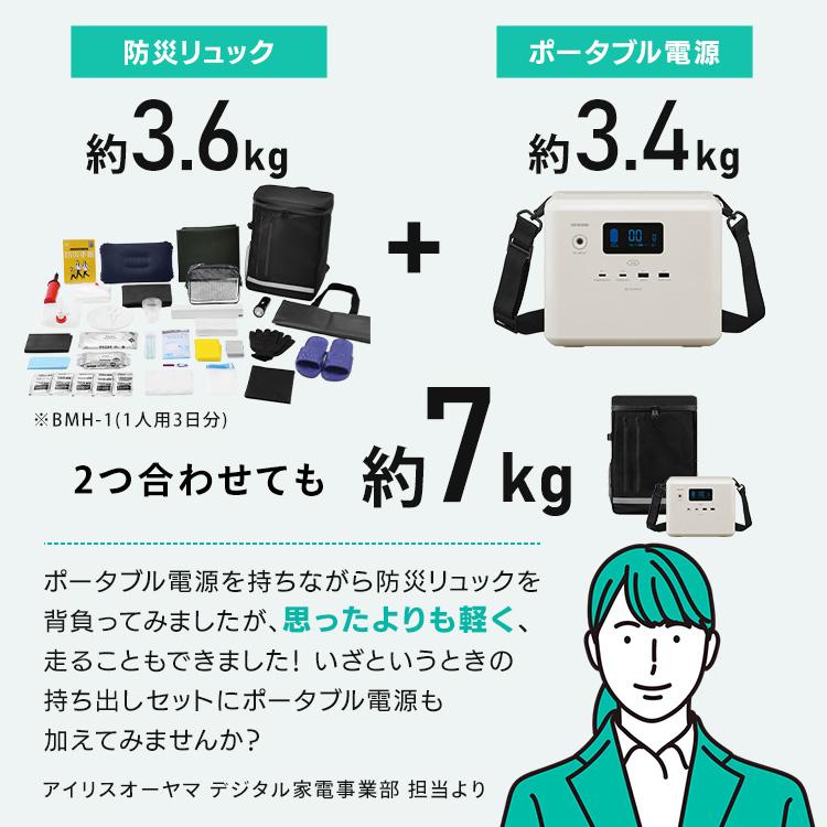 ポータブル電源 小型 コンパクト 200W 288Wh アウトドア キャンプ 車中泊 防災 災害 非常用 モバイル電源 IPU-A280-W アイリスオーヤマ *の画像
