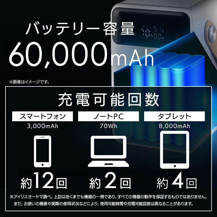 IRIS OHYAMA（アイリスオーヤマ） バッテリーステーション 60000mAh 大