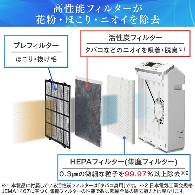 ＼花粉症対策／空気清浄機 コンパクト 小型 アイリスオーヤマ 花粉対策 ウイルス対策 17畳 PM2.5対応 花粉 ペット 省エネ 液晶モニター付｜insdenki-y｜05