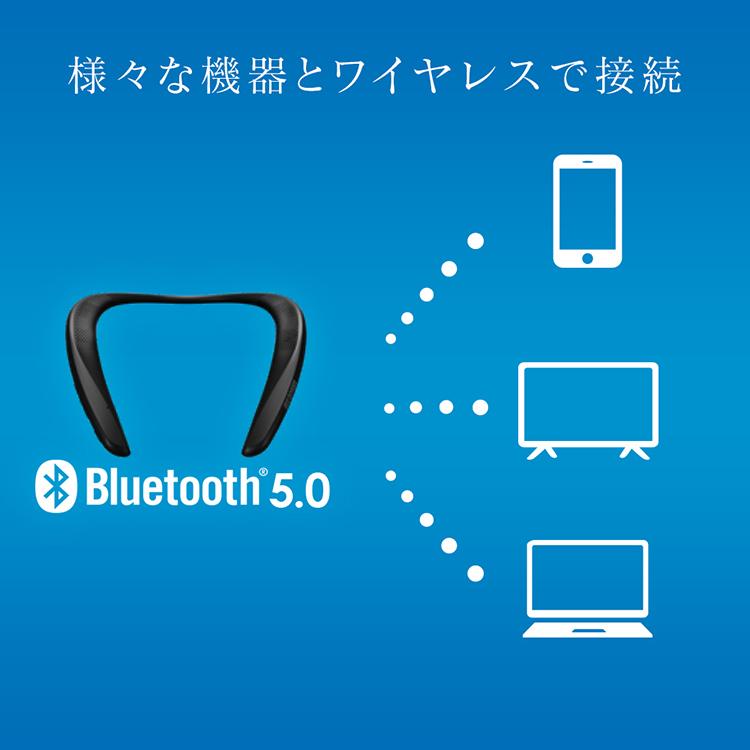 ネックスピーカー Bluetooth ワイヤレス ウェアラブルスピーカー テレビ MKH-150N アイリスオーヤマ テレビ 83g軽量｜insdenki-y｜07