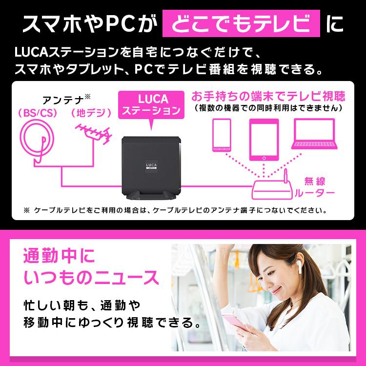 テレビチューナー テレビ レコーダー TV ワイヤレス スマホ タブレット パソコン PC アイリスオーヤマ LUCAステーション IST-BAUL201｜insdenki-y｜02