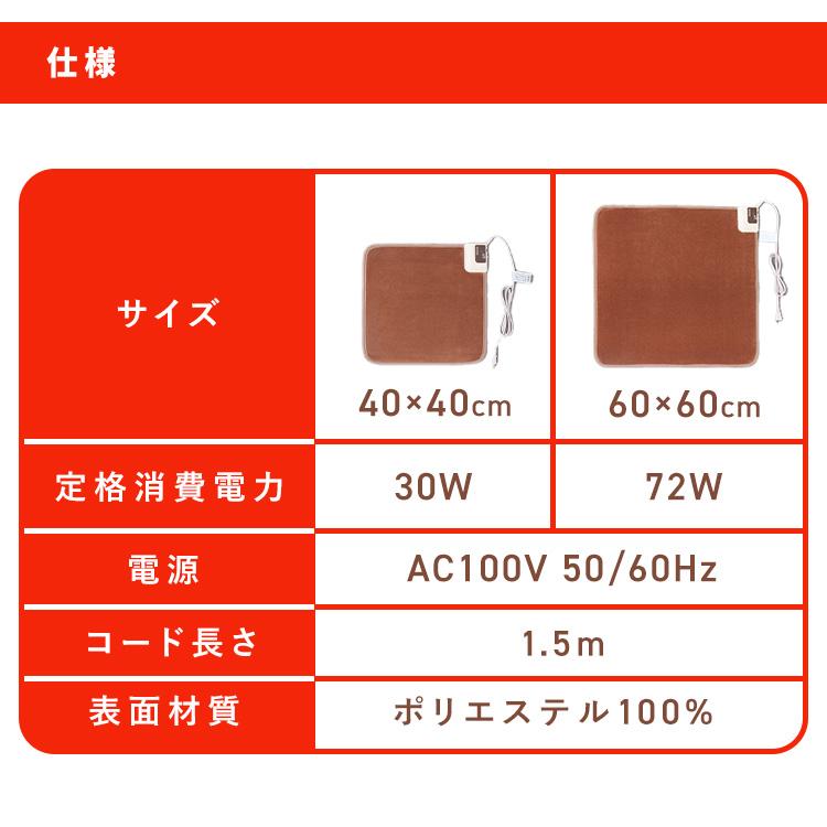 IRIS OHYAMA（アイリスオーヤマ） ホットカーペット 本体 40×40cm 節電