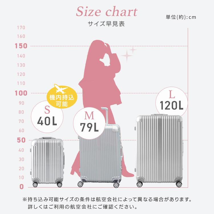 スーツケース Lサイズ おしゃれ アルミ 120L 旅行カバン バッグ TSA