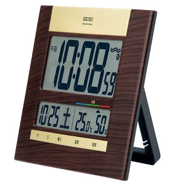 SEIKO（セイコー） 時計 掛け時計 電波 デジタル 温度 湿度 ブラウン