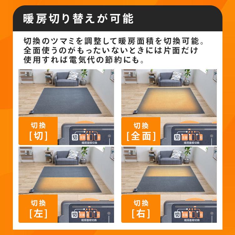 ホットカーペット 3畳 ラグ セット TEKNOS 200×240cm 節電 ダニ退治