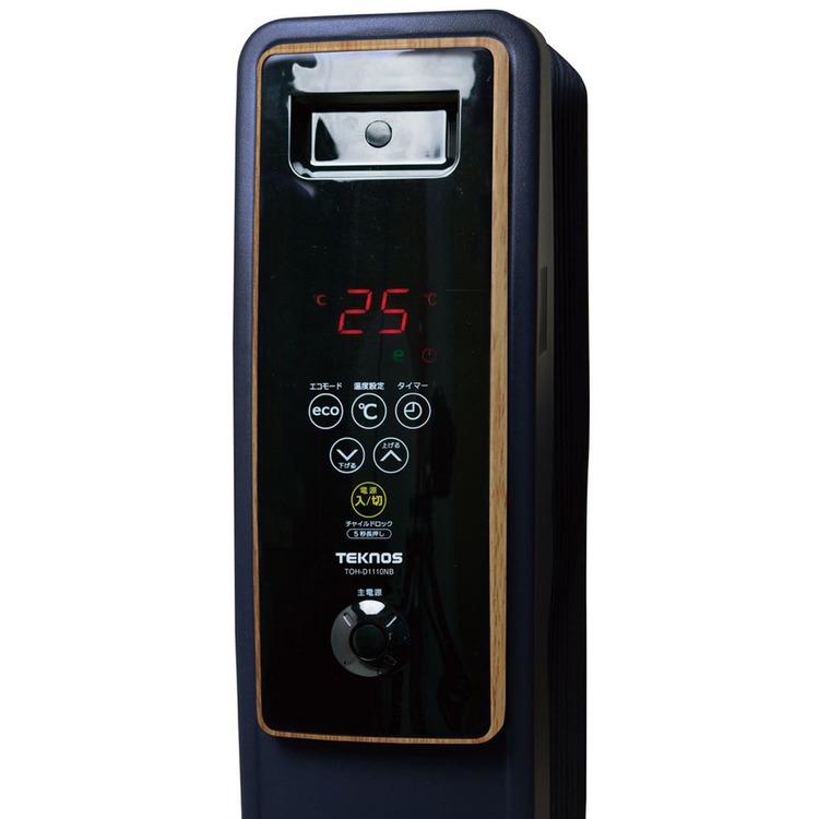 TEKNOS（テクノス） オイルヒーター 11枚フィン デジタル表示木目調