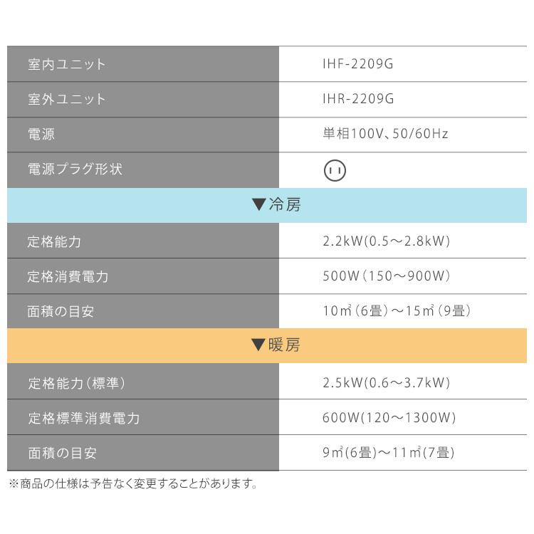 IRIS OHYAMA（アイリスオーヤマ） [工事保証3年] エアコン 6畳 工事費