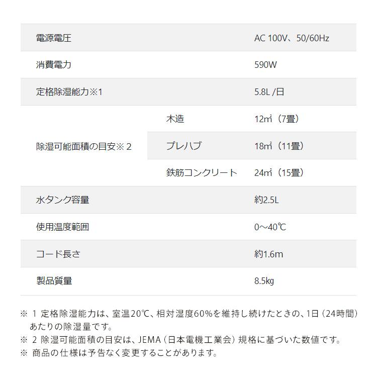 除湿機 アイリスオーヤマ 除湿器 サーキュレーター コンパクト 5.8L/日 サーキュレーター付除湿機 衣類乾燥除湿機｜insdenki-y｜16