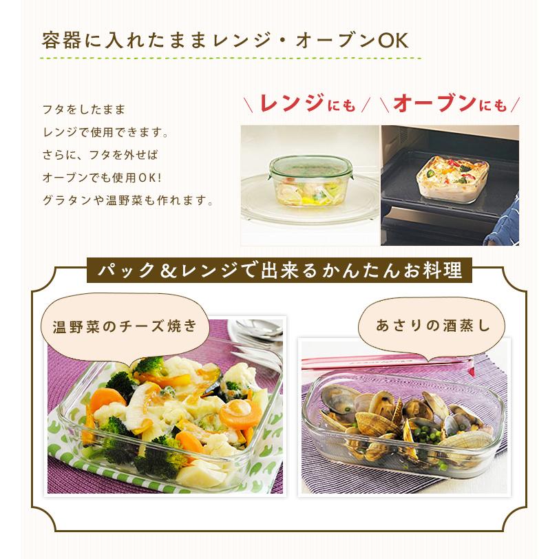 保存容器 4点セット iwaki 耐熱ガラス イワキ ふた パック レンジ