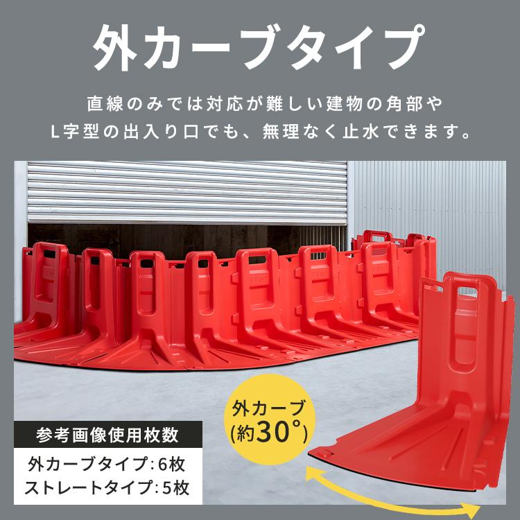 止水板 防水板 持ち手付き 簡単設置 連結可能 防災 水害対策 浸水対策 洪水対策 ストレート 内カーブ 外カーブ FCB-61 アイリスオーヤマ *の画像