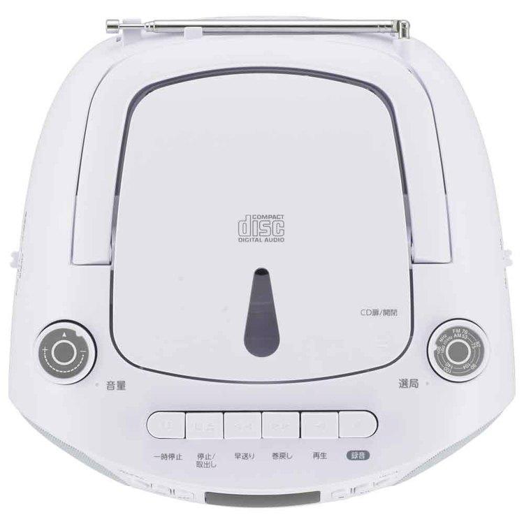 ラジカセ CD ワイドFM対応 防災 電池式 カセットテープ 再生