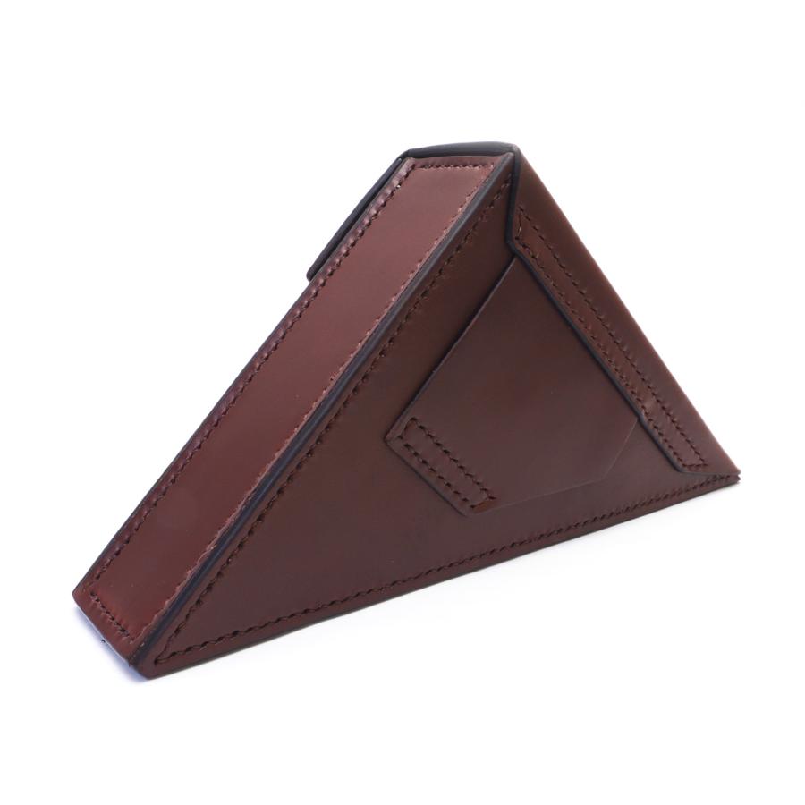 cunabula イタリアンレザーの三角ケース（赤茶） |  | 01