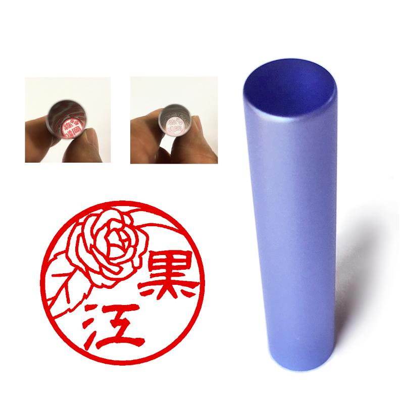 バラのイラスト入り印鑑 １２mm 上から見える印 Looky お見舞い