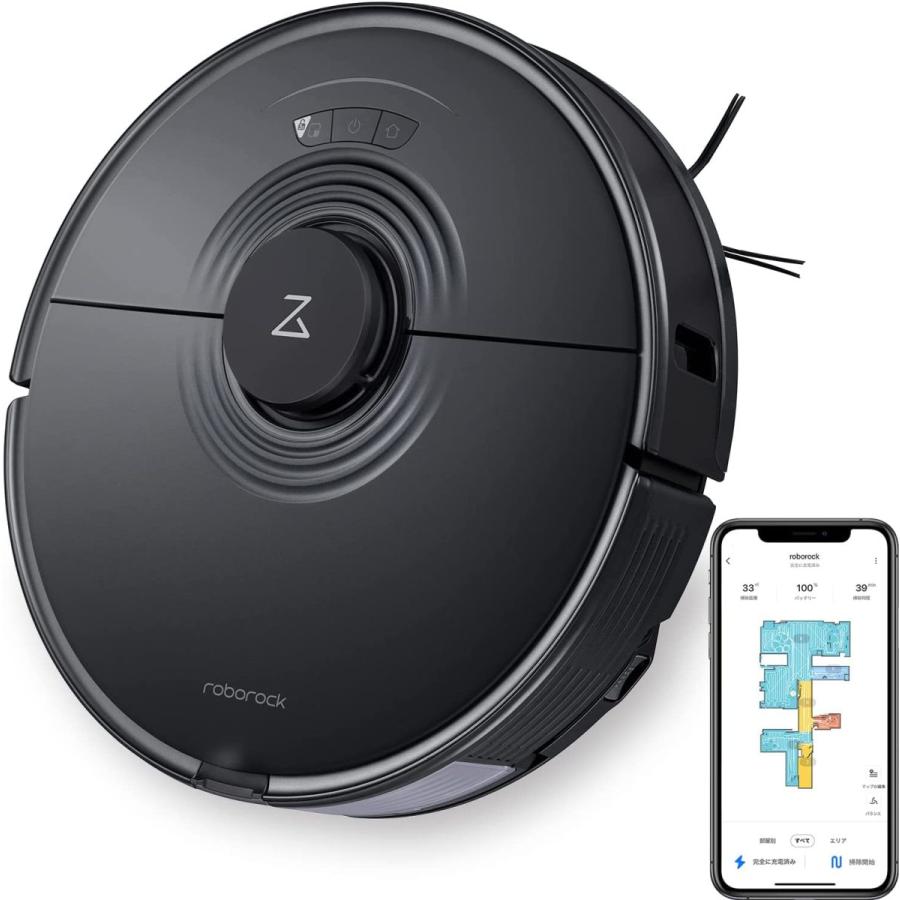 ロボロック　ROBOROCK S7掃除ロボット (黒)「掃く」も「拭く」もこれ1台!　モップ付きロボットクリーナー