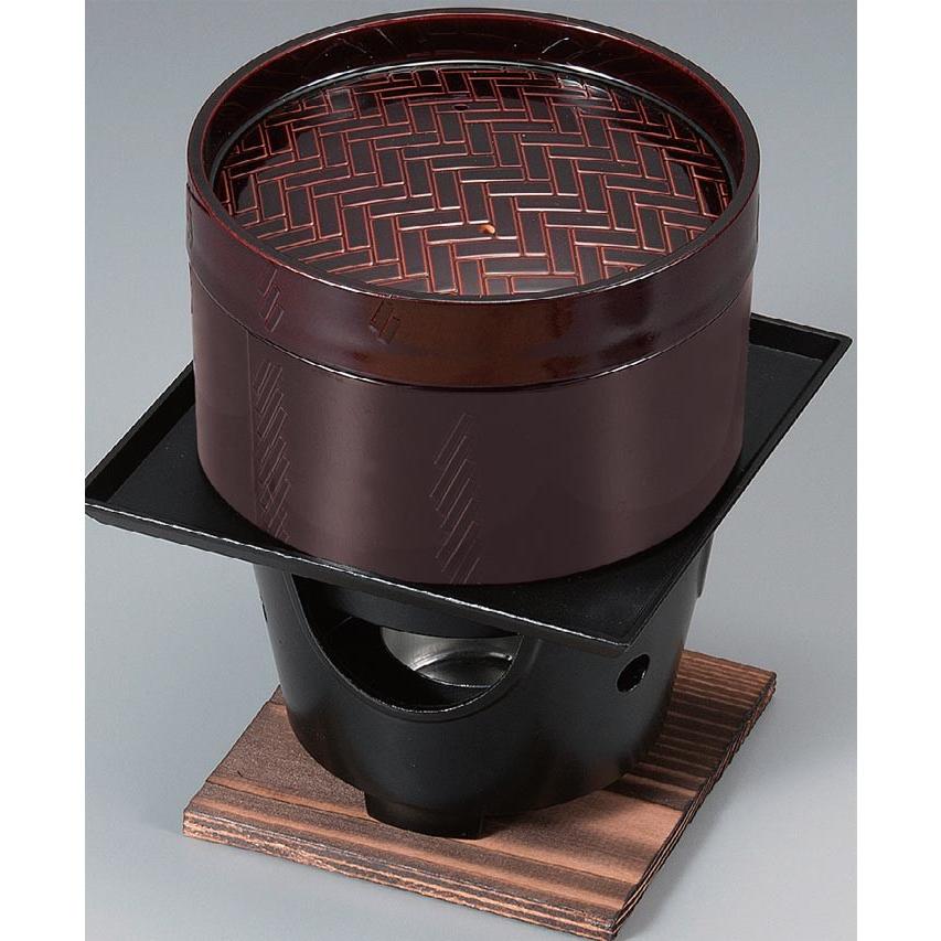 超耐熱147φ蒸しセイロ溜塗りセット（PBT） 1セット : インセット