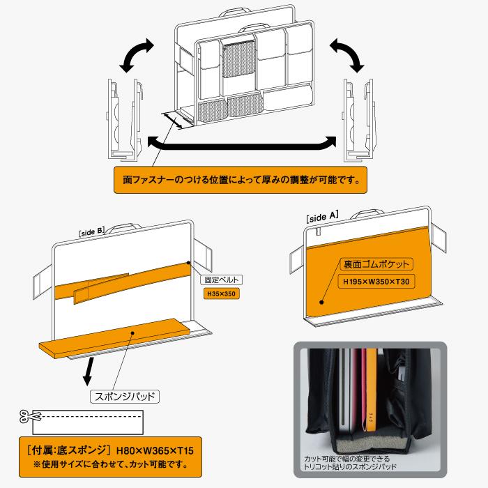 バッグインバッグ PC パソコン収納 インナーバッグ オーガナイザー ガジェット かばん整理 整理 カバンの中身 プレゼント ギフト 父の日 | カバンの中身 | 06
