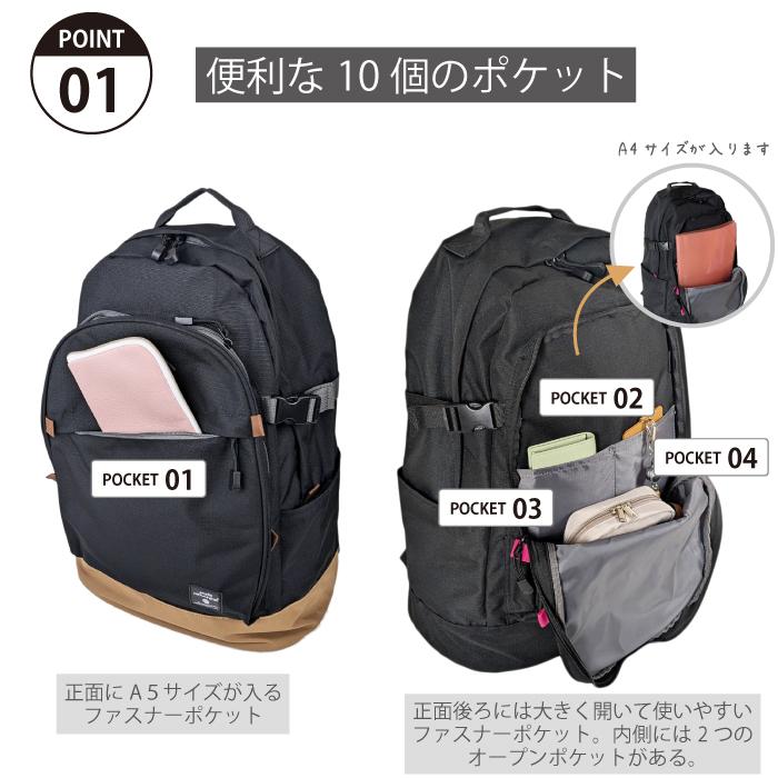 アネロ リュック anello アネログランデ デイパック リュックサック 大容量 大きめ 超大型 大型 撥水 軽量 撥水 レディース メンズ かわいい 高校生 部活 通学 | anello GRANDE | 06