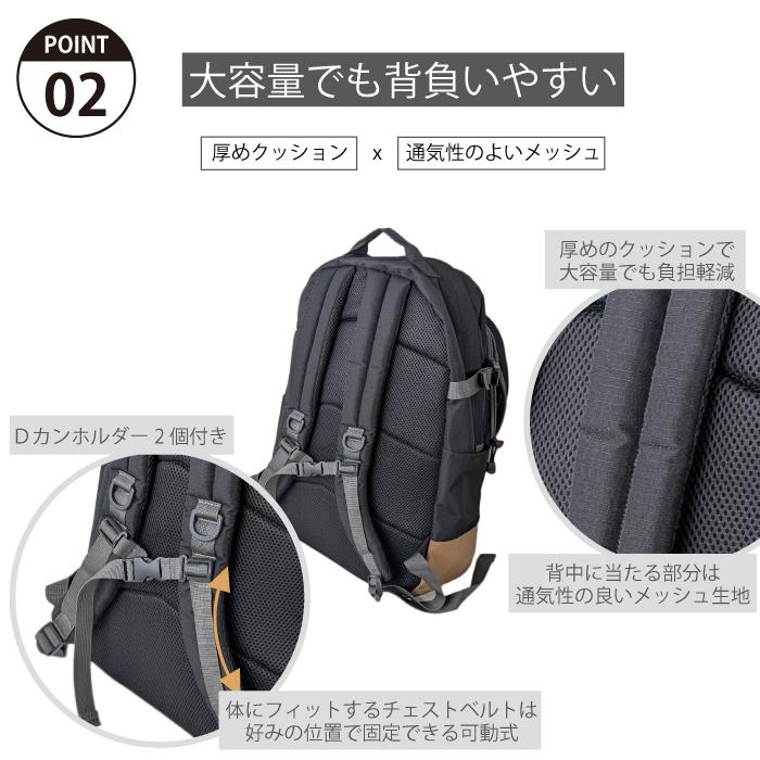 アネロ リュック anello アネログランデ デイパック リュックサック 大容量 大きめ 超大型 大型 撥水 軽量 撥水 レディース メンズ かわいい 高校生 部活 通学 | anello GRANDE | 09