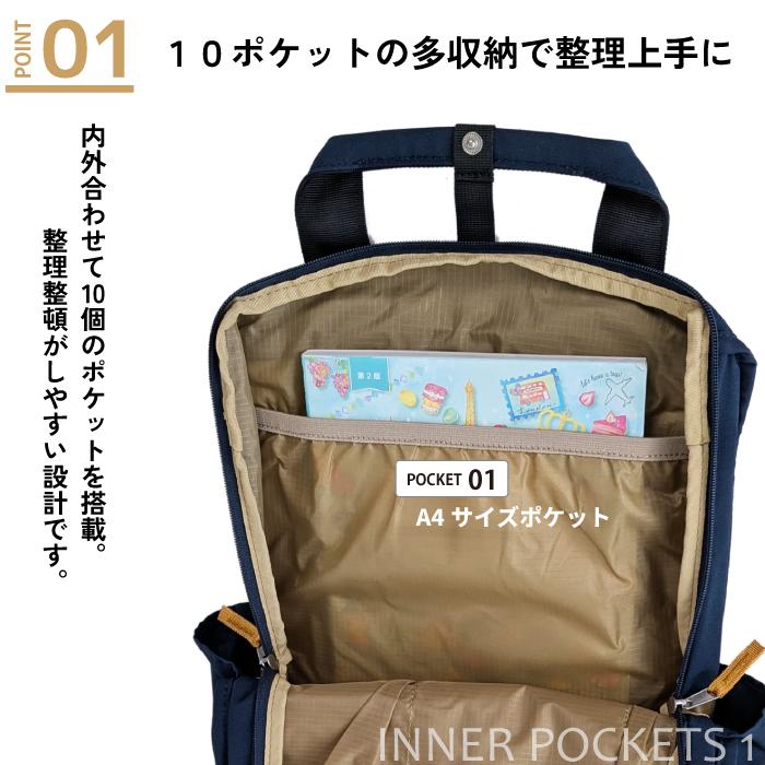 アネロ リュック トート A4 ビジネス 撥水 軽量 スリム レディース メンズ 軽い おしゃれ かわいい 通勤 通学 多収納 人気  タテ型トート マザーズバッグ くすみ | anello | 25
