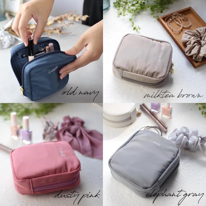 ポーチ 化粧ポーチ ミニポーチ コスメポーチ 小物入れ メイクポーチ ポーチ トラベル 旅行 可愛い コンパクト バッグインバッグ スクエアポーチ | リルビー | 27