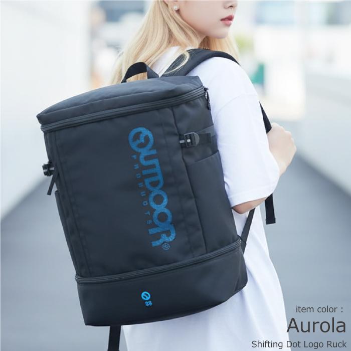 通学 リュック 40L 大容量 PC 2層 アウトドア プロダクツ 部活 高校生 大学生 2ルーム デイパック スクエア ボックス PC収納 靴収納 防水 バックパックの画像