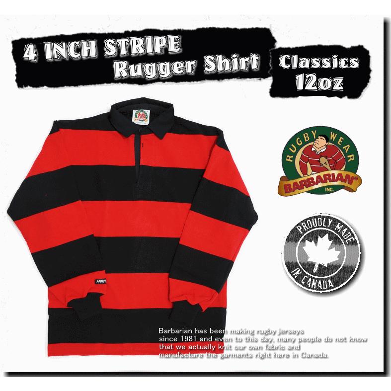【予約販売】本 税込 Barbarian Rugger Shirt 4INCH STRIPE Classics 12oz バーバリアン ラガーシャツ ラグビーシャツ STK191 yamanouchi-shimabara.com yamanouchi-shimabara.com