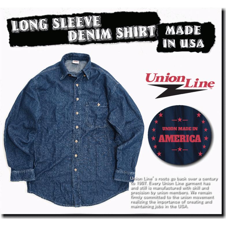 Union Line ユニオンライン 8oz LONG SLEEVE DENIM SHIRT MADE IN USA 8オンス 長袖 デニム
