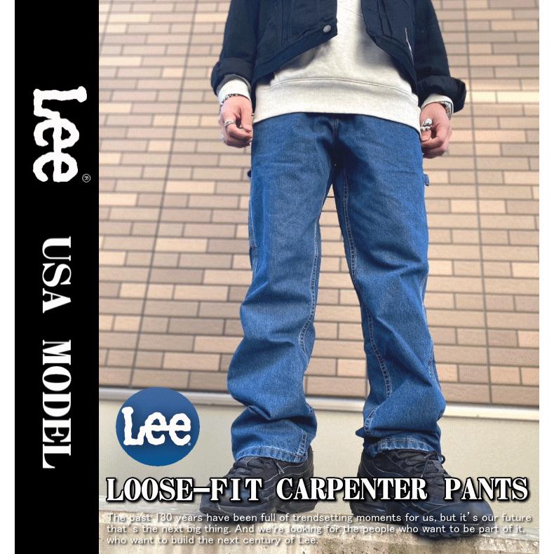 【Lee 】カーペンターカーゴパンツ/デニムブルー/ワイド/M（W32相当） Lee リー CARPENTER デニムペインターパンツ ワークパンツ